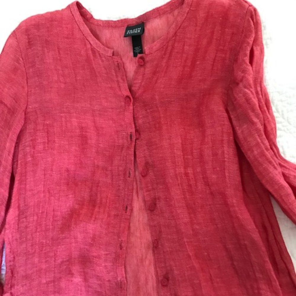 Eileen Fisher, washed out red, Tunic, Top, Size SMALL